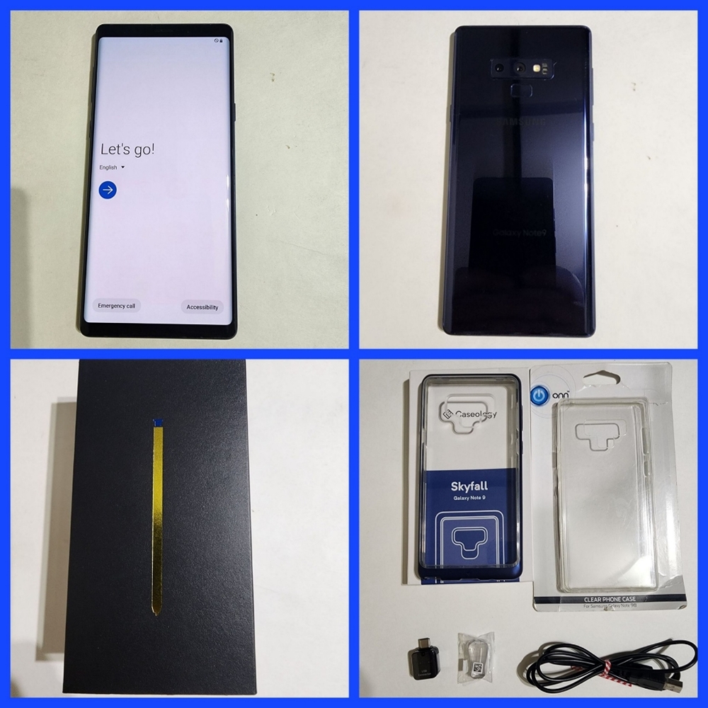 Bundle EUC Samsung Note 9-ulocked 512 GB with accessories